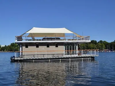 Swedish House Boat Located In Stockholm